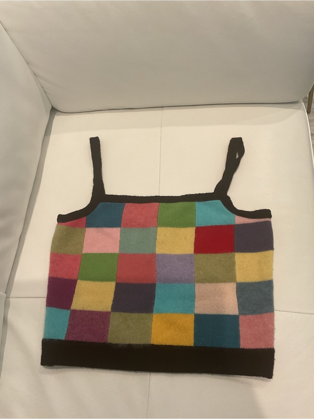 Multicolor Patchwork Knit Cami Tank Top